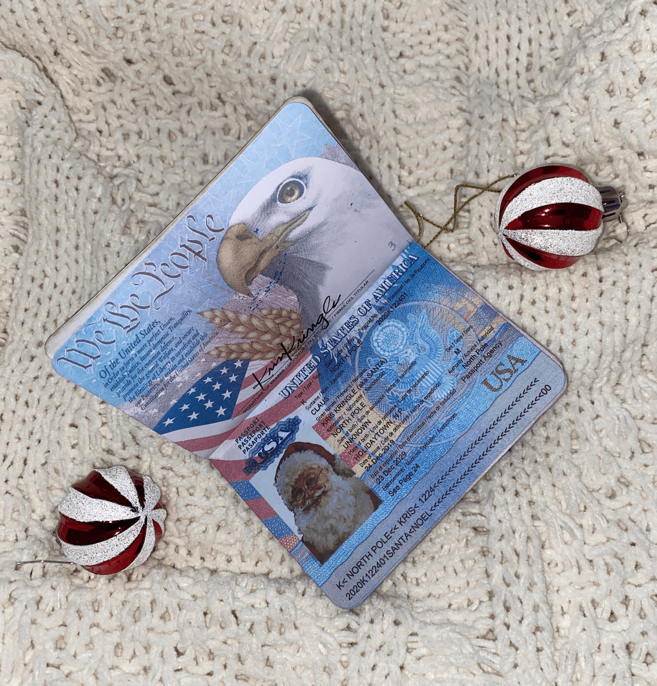 Cadeau : Livre jeunesse - Viens fêter Noël à New York City & Passeport du Père Noël et carte de NYC