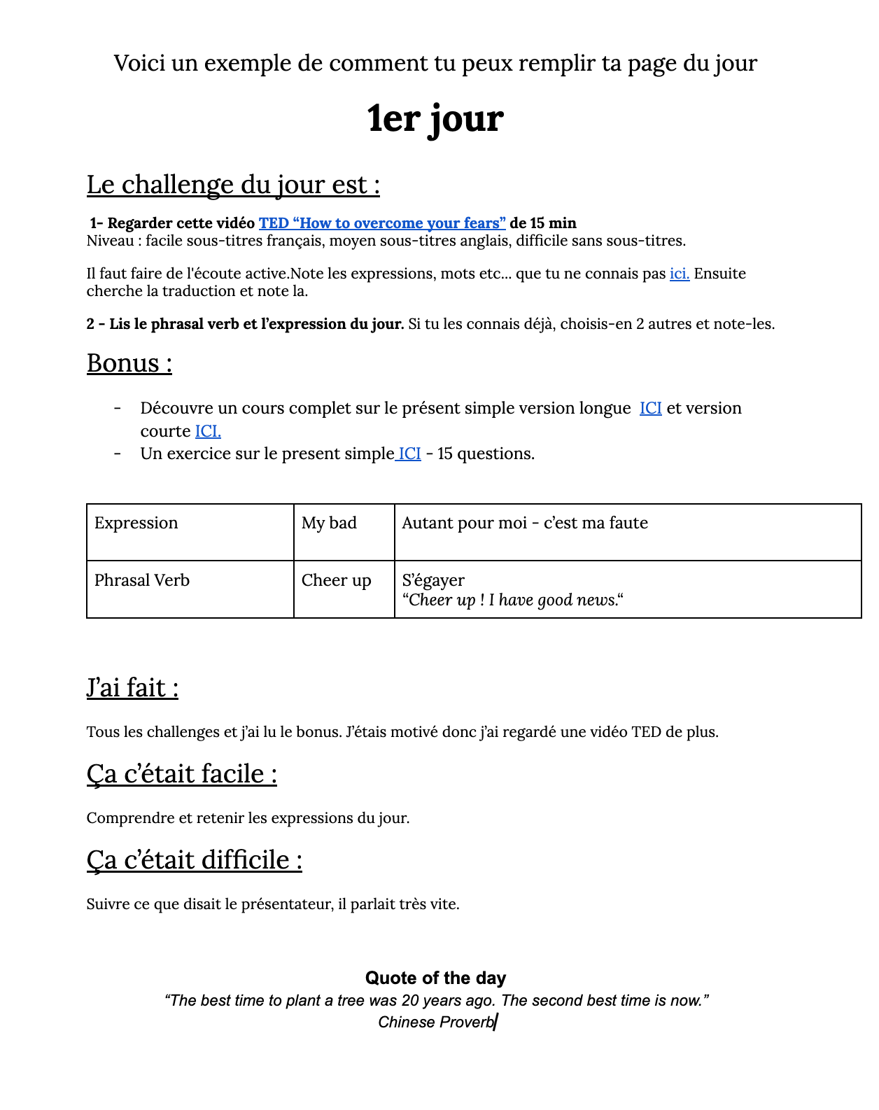 Challenge "Améliore ton anglais en 2 semaines"